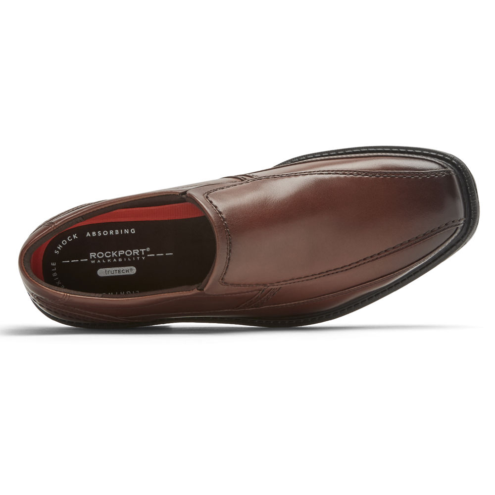 Rockport Mens Slip-On Brown - Style Leader 2 Bike Toe - UK 450-OACQIU